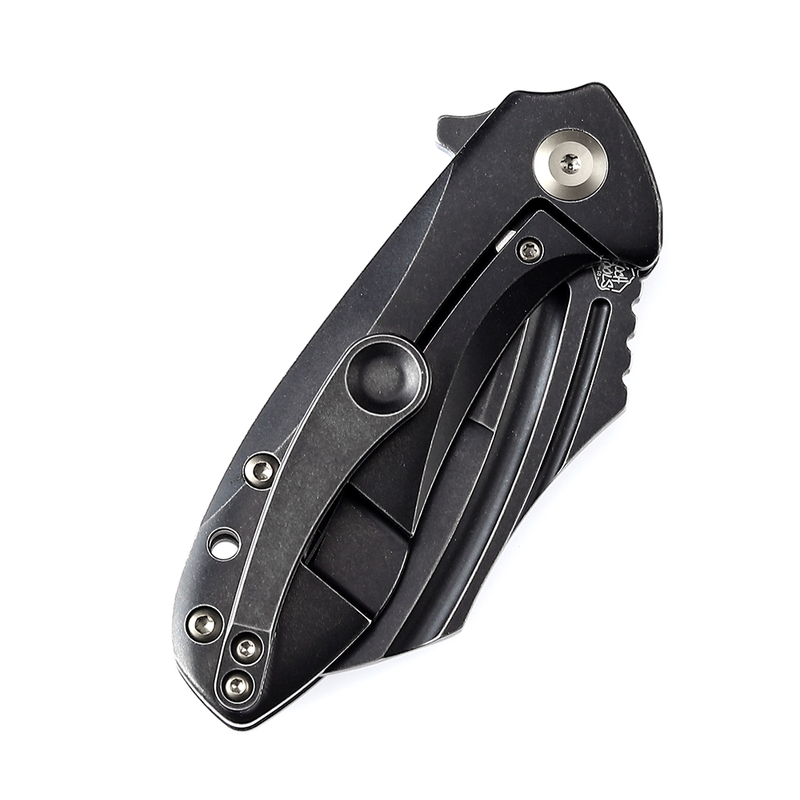 KANSEPT KTC3  Flipper Knife Black Titanium Handle (2.69'' CPM-S35VN Blade) Koch Tools Design-K1031A1