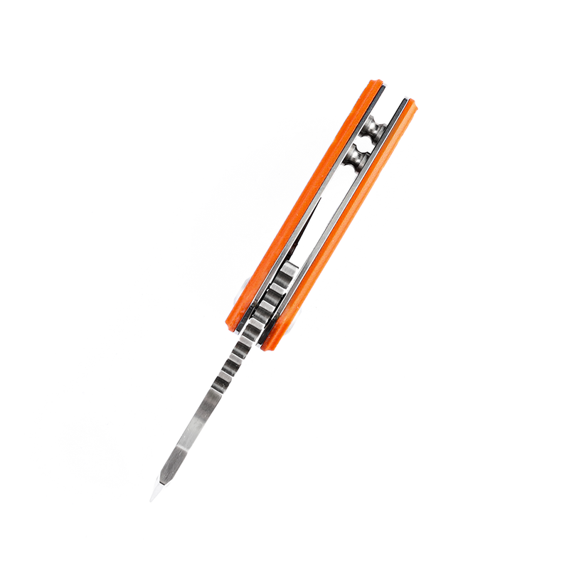 KANSEPT Mini Korvid  Flipper Knife Orange G10  Handle (1.45'' 154CM Blade) Koch Tools Design -T3030A6