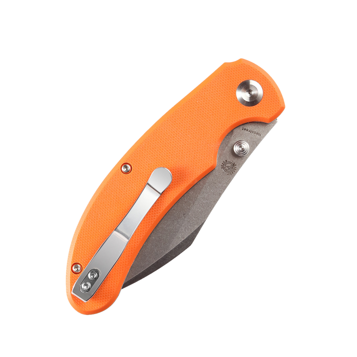 Nesstreet K1039A5 Stonewashed CPM-S35VN Blade Orange G10 Handle with Karambit Maker design