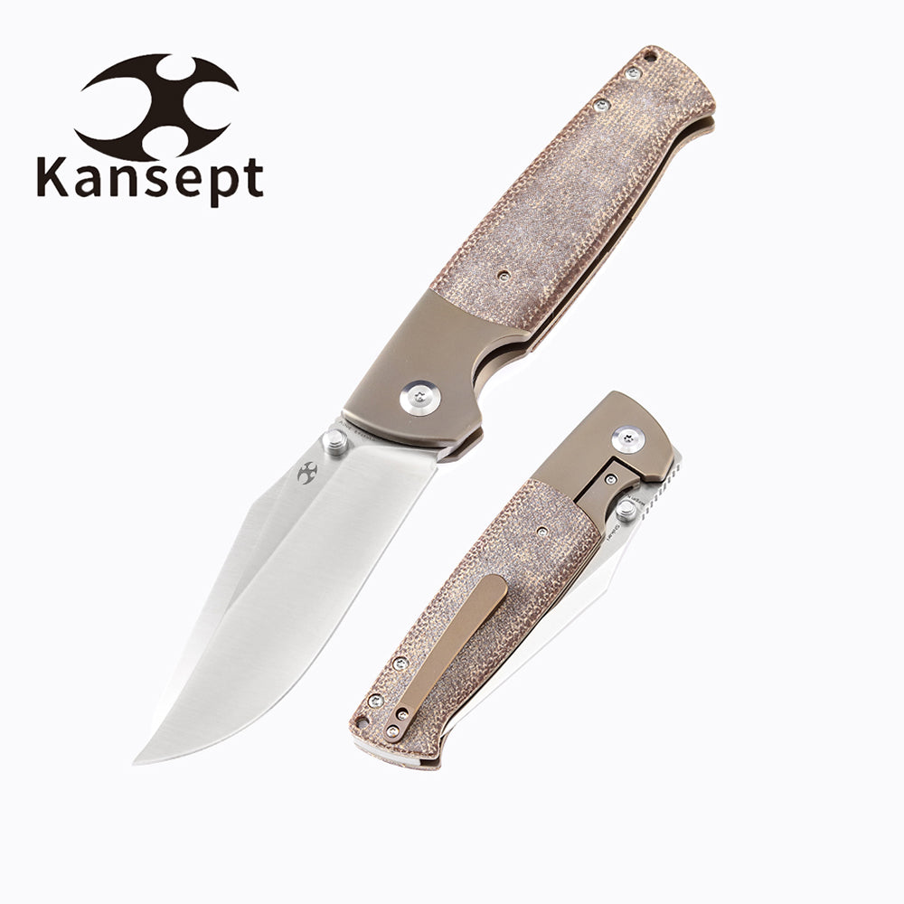 KANSEPT Shikari K1027A2 CPM-20CV Blade Brown Micarta Handle with