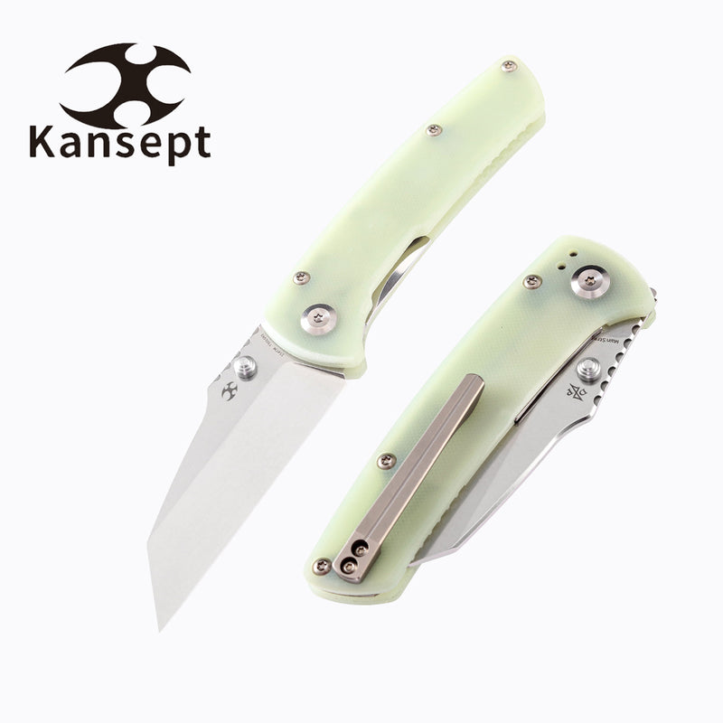KANSEPT Main Street Thumb Stub Jade G10 Handle (3.36" 154CM Blade) Dirk Pinkerton Design-T1015B1