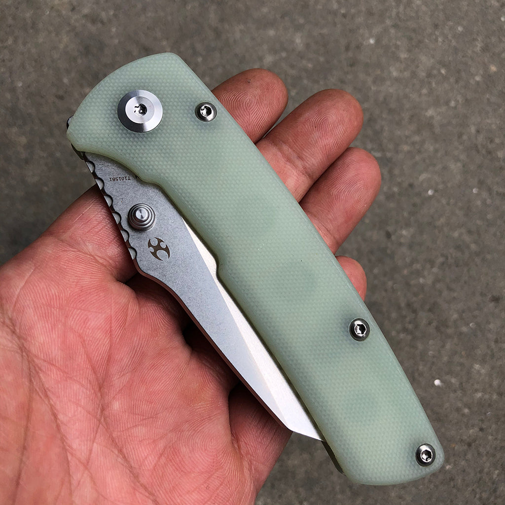 bushdebrunt　jamesfook checkmate 【L】 KANSEPT Main Street Thumb Stub Jade G10 Handle (3.36